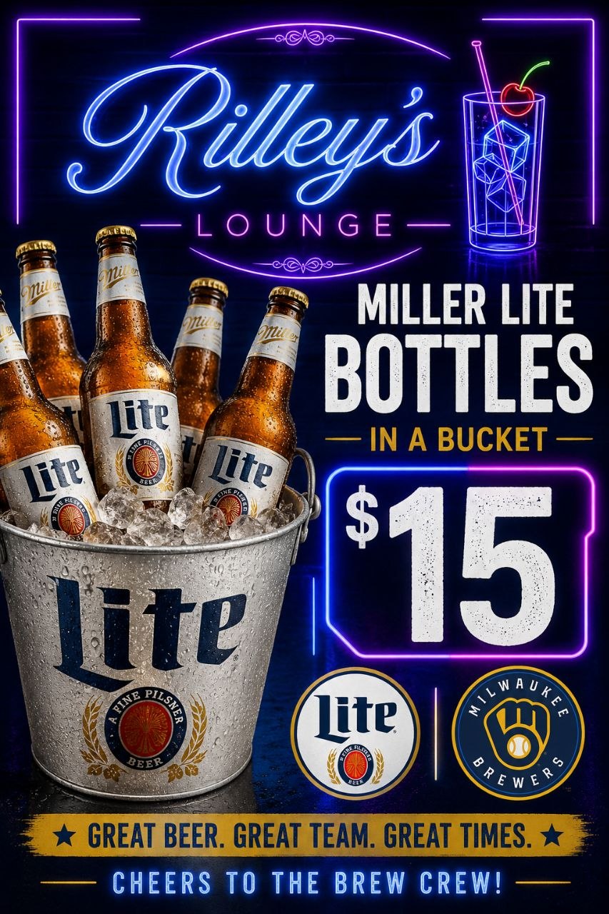 Rilley's Lounge Miller Lite bottle bucket promotion